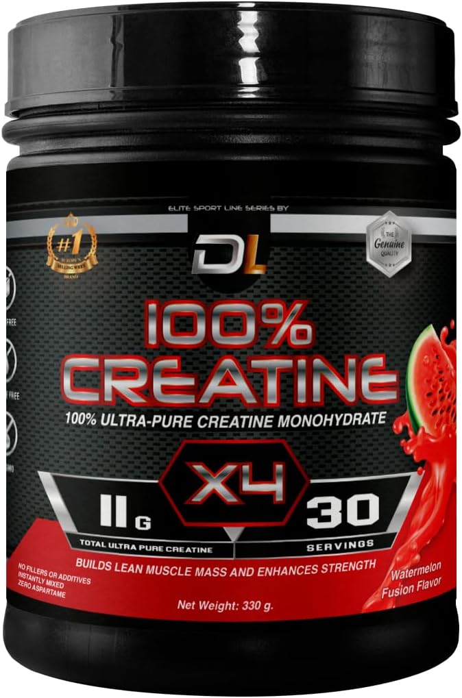 매우 순수한 크레아틴 Monohydrate 분말 | 100 % Micronized Creatine | Lean Muscle Mass, Boost Performance, Endurance & Supports Muscle Recovery | No Sugar | 30 서빙 (300g, 수박)