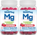 SlowMag 마그네슘 구연산염 Gummies, 60 조사, 지원 근육 건강, 자연적인 Berry 풍미, 회복 & 2의 Relaxation 팩