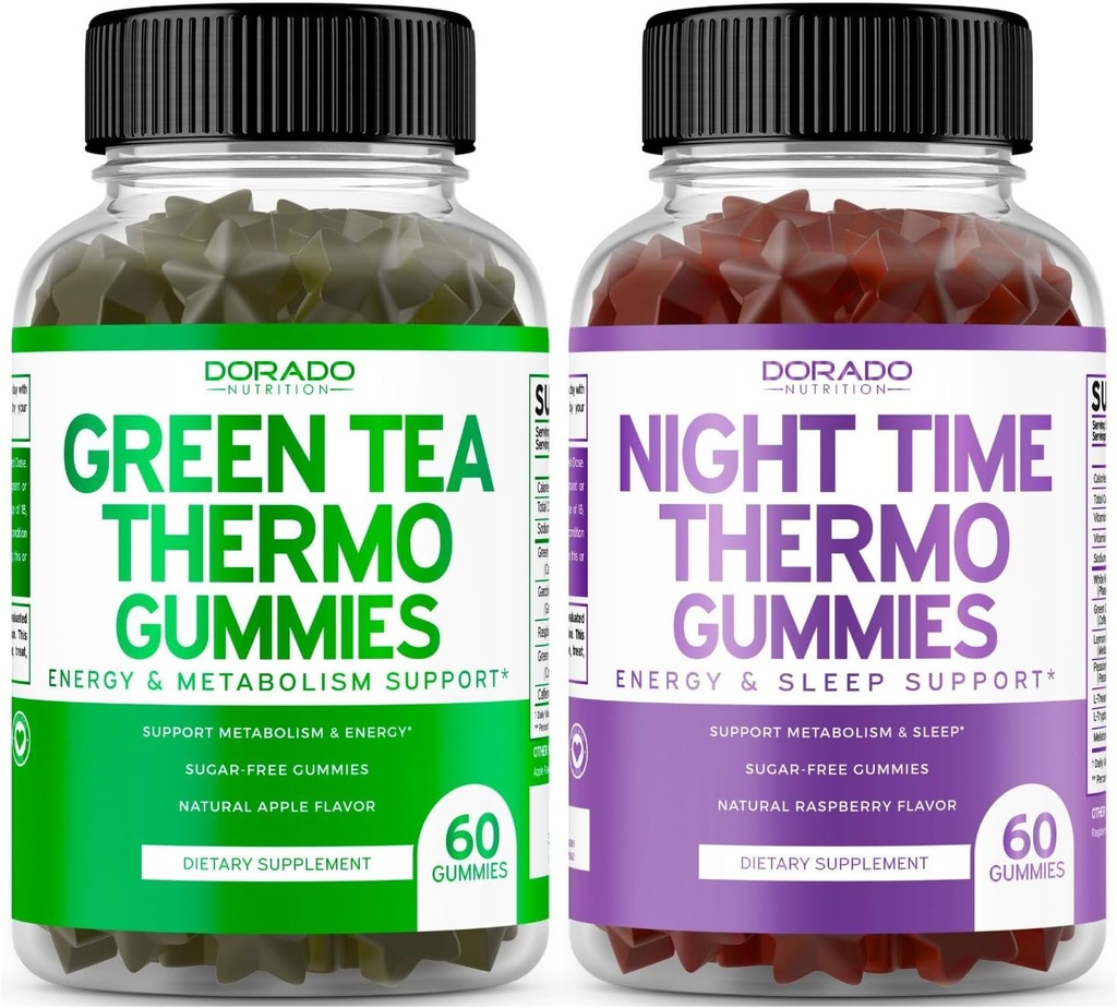 녹차 지방 버너 Gummies (60 개) - 식욕 억제 체중 감량 보충 및 야간 시간 지방 버너 Gummies (60 개) 체중 감량 및 대사 보충 - 세 번째 파티 테스트 - 미국 Made