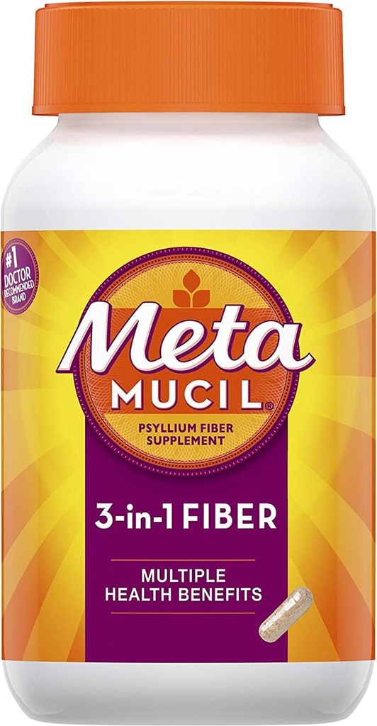 1 MultiHealth 섬유 보충교재 캡슐에 대하여 Meta Mucil 3 - 100개의 캡슐, 6의 팩