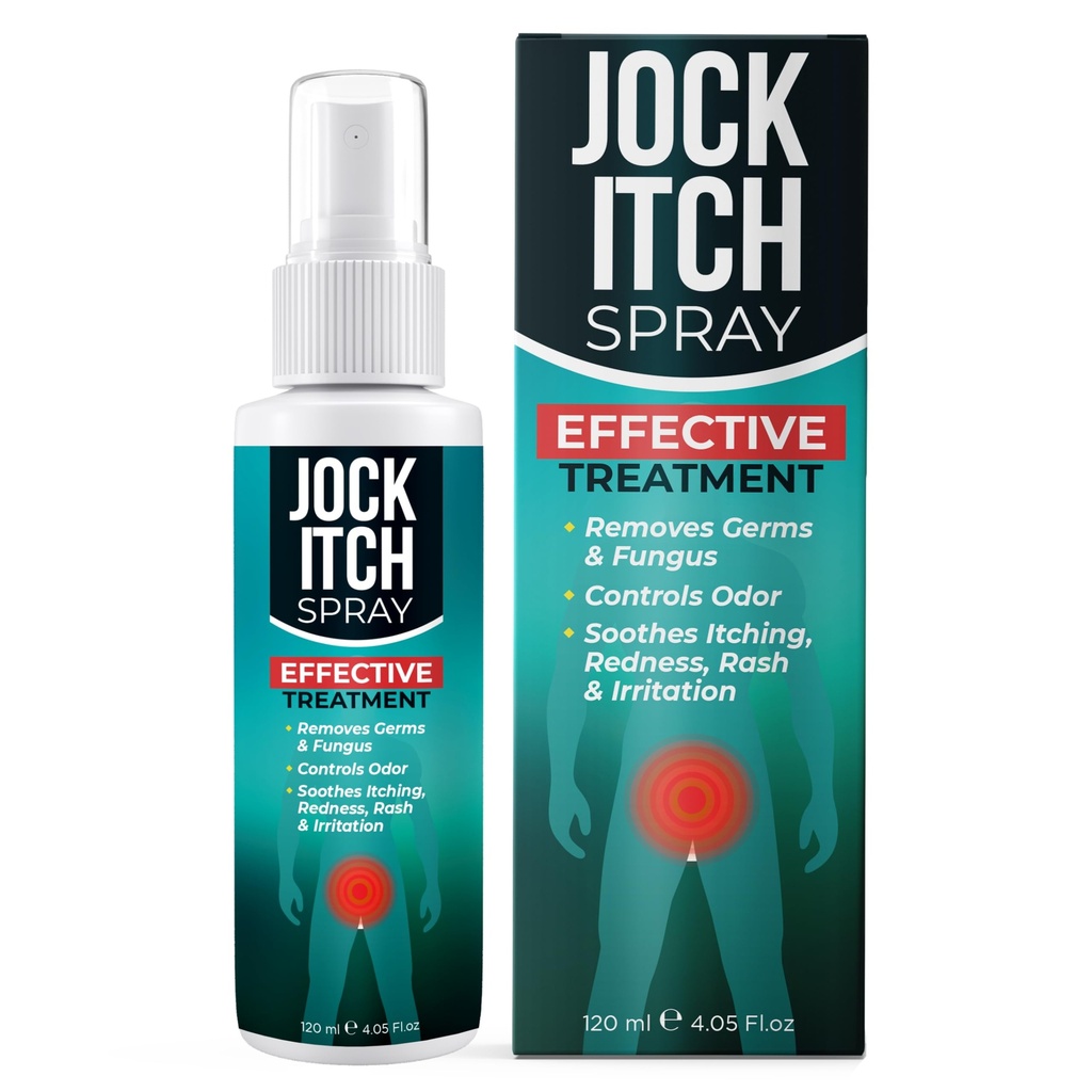Jock Itch Spray | Jock Itch의 항균 스프레이 | Groin & Inner Thighs의 피부 염증 | Target Ringworm & Intertrigo | 빠른 흡수 및 딥 침투 릴리프