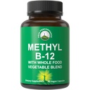 메틸 B12 비타민 + 25 야채의 전체적인 음식 혼합 및 최대 흡수를 위한 과일. Vegan 비타민 B12 Methylcobalamin - 에너지, 초점 및 기복을 위한 메틸 B-12 보충교재. 30 일 공급 캡슐