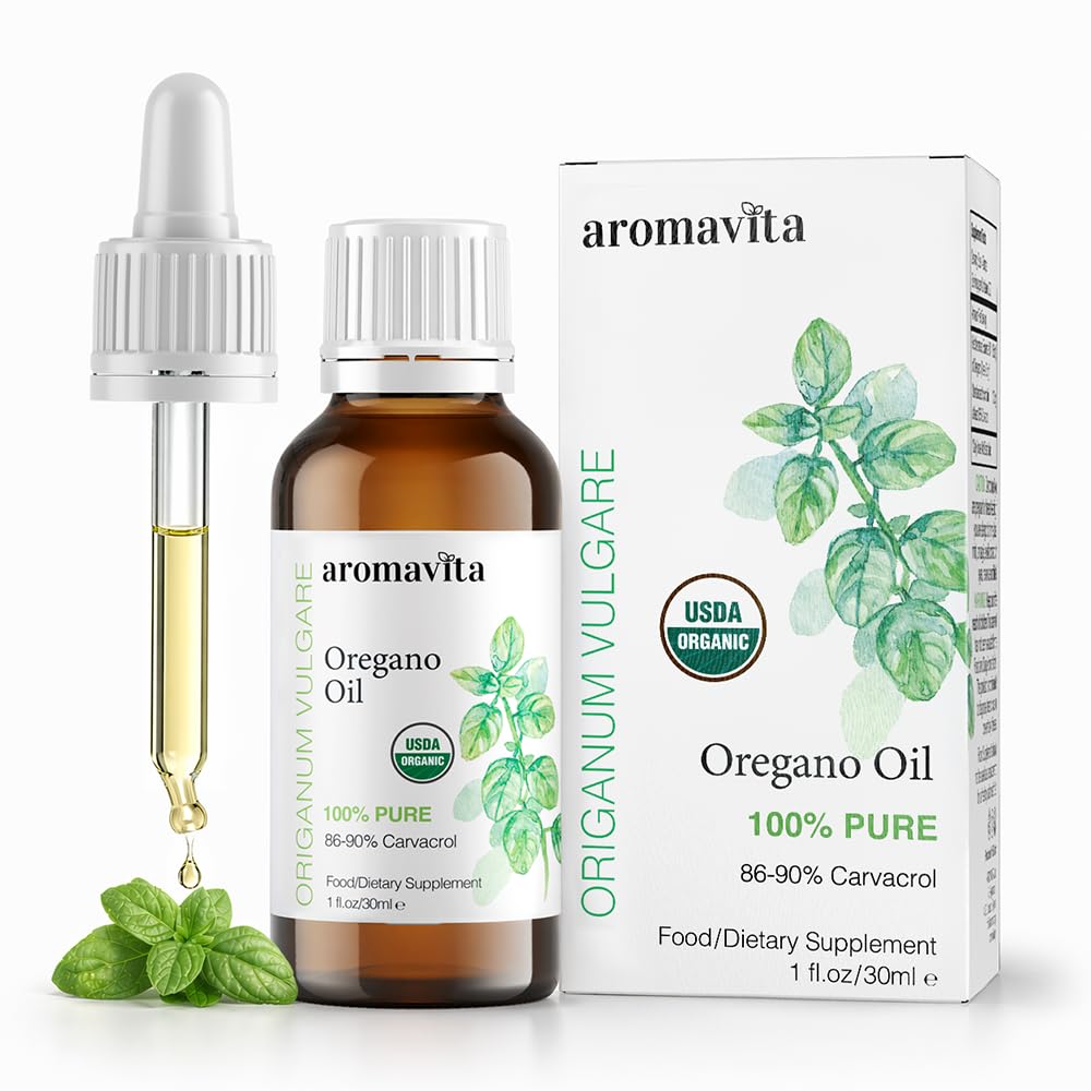 Oregano-100%의 필수 유기 기름은 Carvacrol를 가진 순수한 Undiluted 그리스 Oregano 기름 - 86% 이상, 비 GMO, 여분 힘 Oregano 기름 유기 액체 하락, 1 FL.OZ/30ml