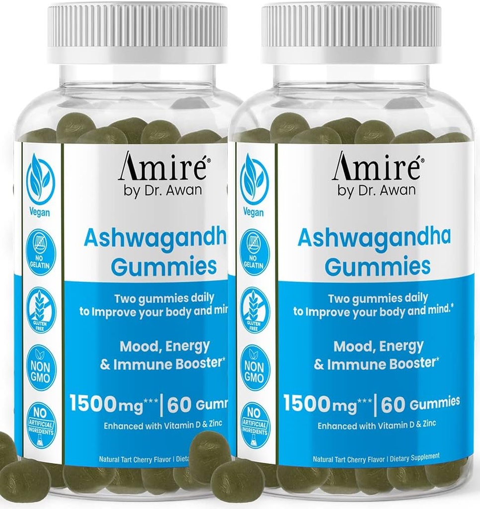 Awan Ashwagandha Gummies, Mood, Energy, & Immune Booster, 120ct, 60일 공급