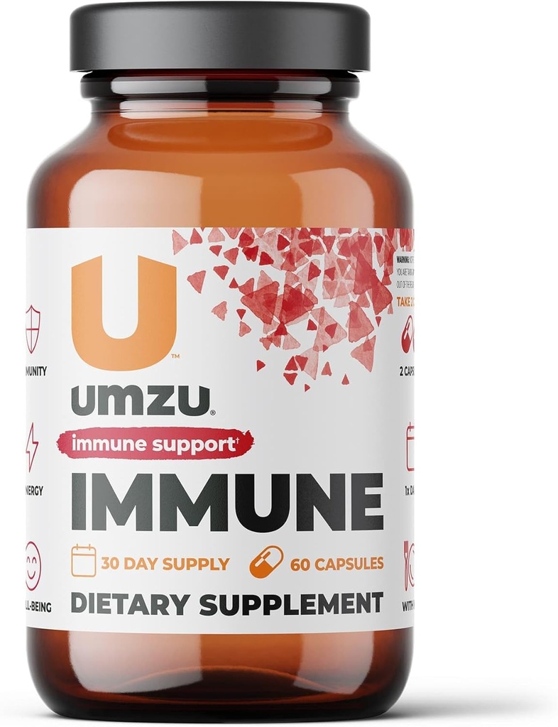 UMZU Immunity 보충교재 | 비타민 C, D, Elderberry, 아연, 마그네슘 & Cordyceps (30 캡슐)를 가진 자연적인 에너지 & 면역 체계 지원