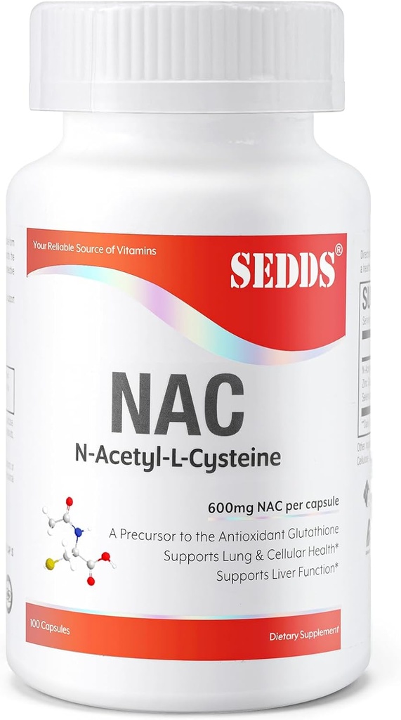 보충제, N-Acetyl Cysteine (NAC) 600mg, 100 Veg 캡슐 - 비 GMO, 글루텐 무료