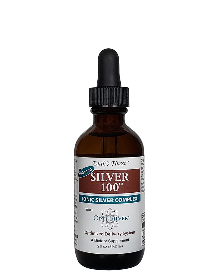 Immune 지원을위한 은 100 Ionic Silver Complex - 100 ppm, 2oz (59.2mL) - Dropper