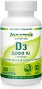 높은 효능 비타민 D3 2000 IU - 부스트 면역, 지원 뼈 & 치아, 삼키기 300 Veg 캡슐에 쉬운