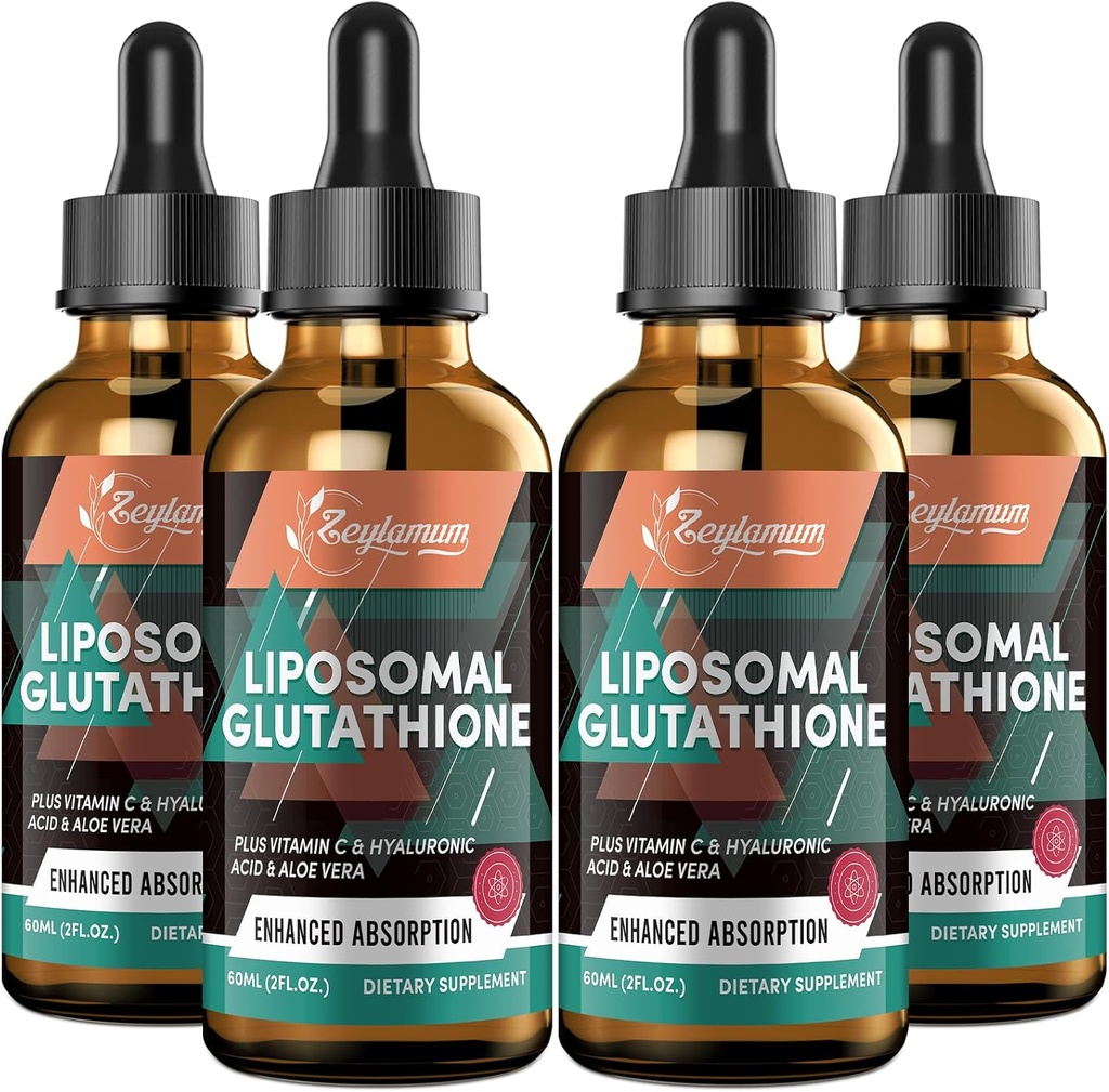 2000MG Liposomal 글루타티온 액체 하락, 매우 높은 흡수, 자연적인 해독, 면역 체계 & 피부 Supprot*, L 글루타티온, 비타민 C & Hyaluronic 산, 캡슐 대안, 8.08 OZ