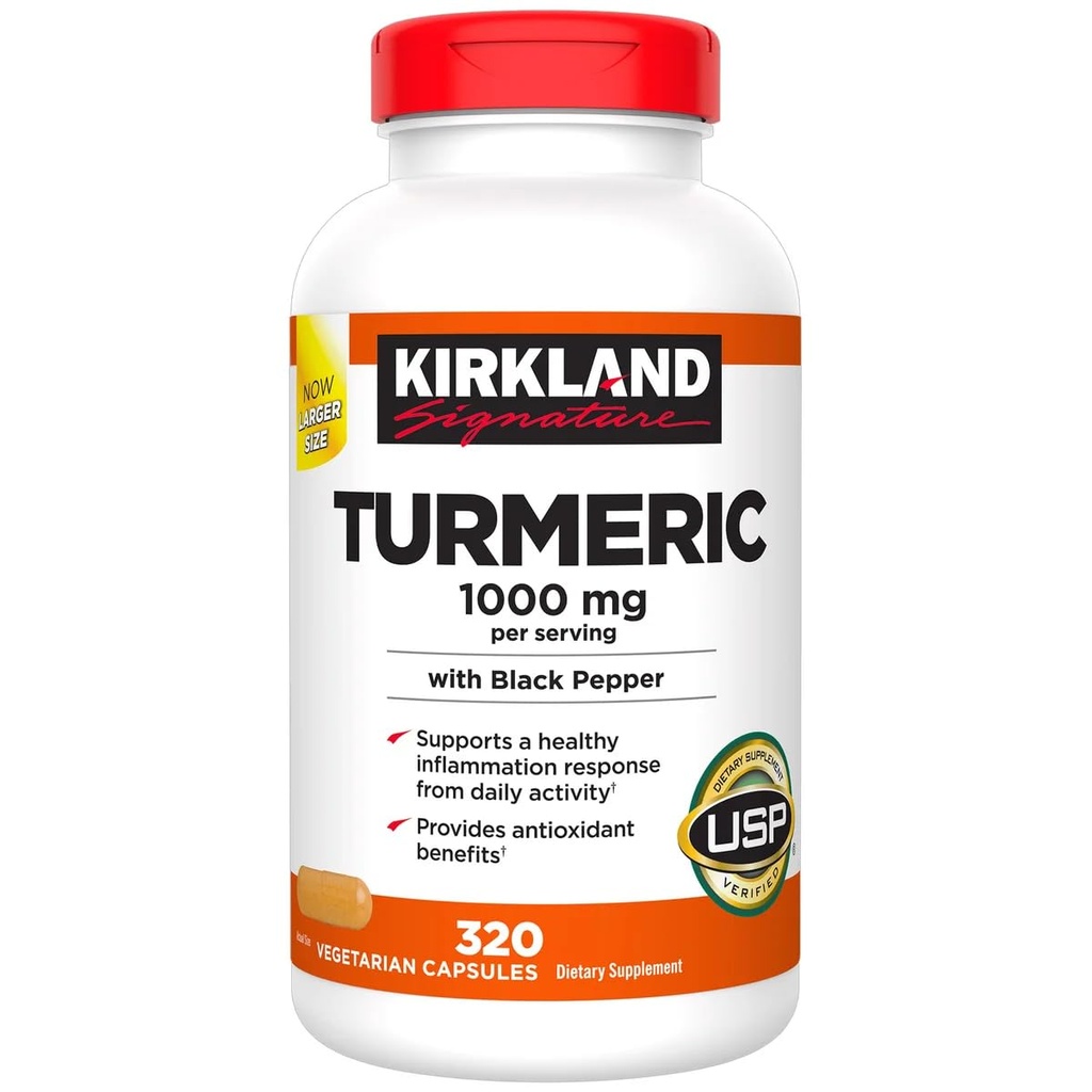 Kirkland Signature Turmeric with Black Pepper, 1000mg (320 카운트)