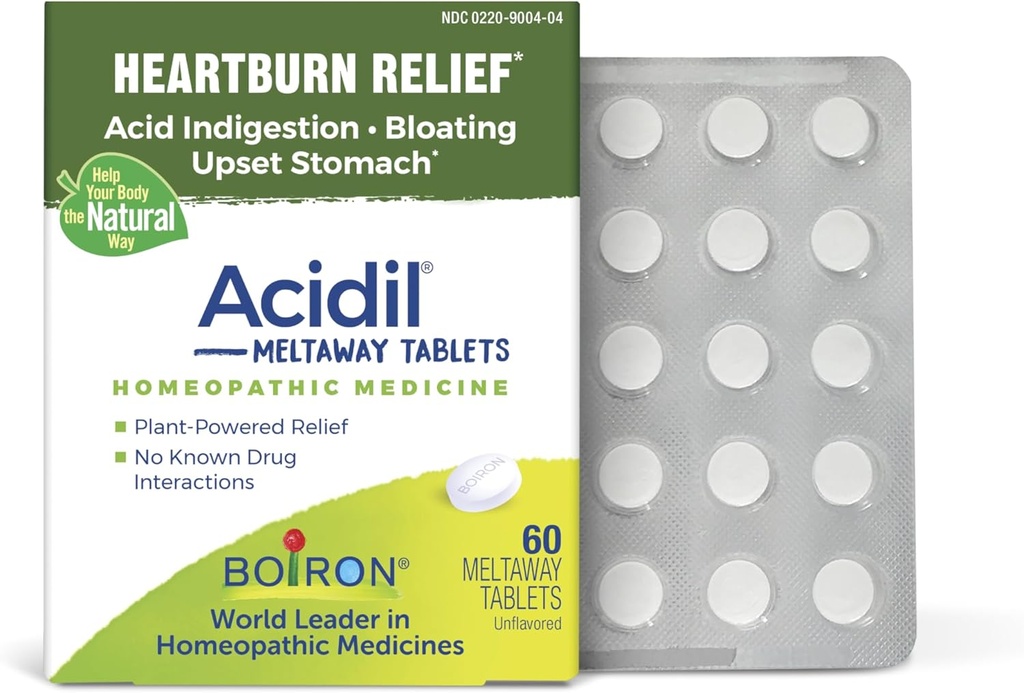 산 Reflux, Heartburn, Indigestion 및 Upset Stomach의 기복을 위한 Boiron 산일 - 60 조사