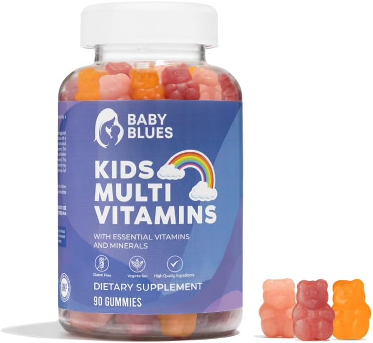 Baby Blues Complete Kids Multivitamin Gummies - 아이의 일상 건강을위한 필수 비타민 - 맛있는 어린이 멀티 비타민 거미 곰