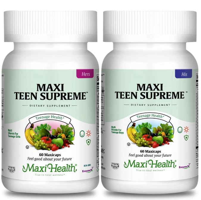 여자 & 소년 다비타민 묶음 D3, 철, 칼슘, Biotin, 소화 효소 - 에너지, 면역 및 계류 지원을위한 멀티 비타민 - 60 각