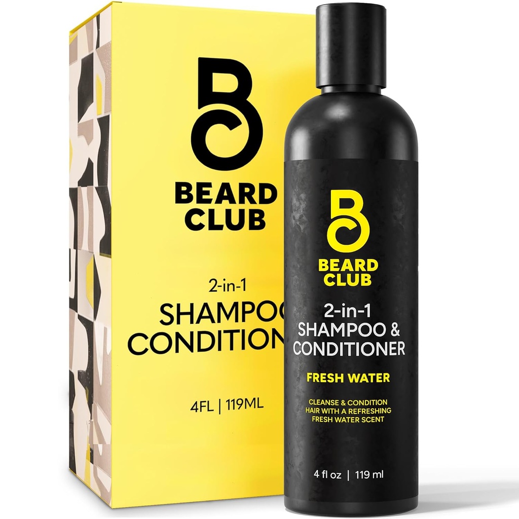 Beard Club Mens 2 에 1 샴푸와 컨디셔너 세트 - 황산염 무료, 습기를 공급, Citrus는 Curly Hair Care와 Dry Scalp Care에 집중