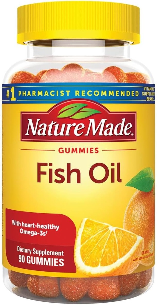 물고기 기름 Gummies, 심장 건강 Omega 3s 57 mg, 딸기, 레몬, & 오렌지에서 90 Softgels