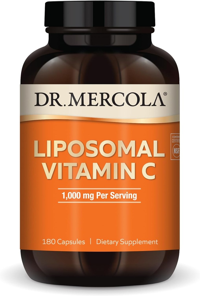 Mercola Liposomal 비타민 C, 봉사 당 1,000 mg, 90의 서빙 (180의 캡슐), 규정식 보충교재, 지원 면역력, 비 GMO, 증명되는 NSF