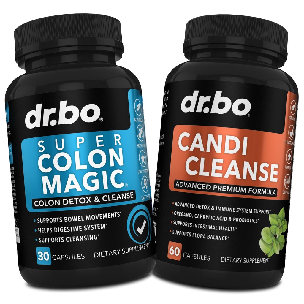 Colon Cleanser Detox & Candi Cleanse 알약 - Probiotic & Oregano Support Supplement Caprylic Acid Complex for Gut Bowel Movement, Poop Intestinal Stomach Bloating