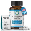 천연 마그네슘 타우레이트 보충 90 캡슐 1500 mg - 수면 지원, 심장 건강, 휴식, 혈압 균형 및 에너지 부스트를위한 30 일 공급