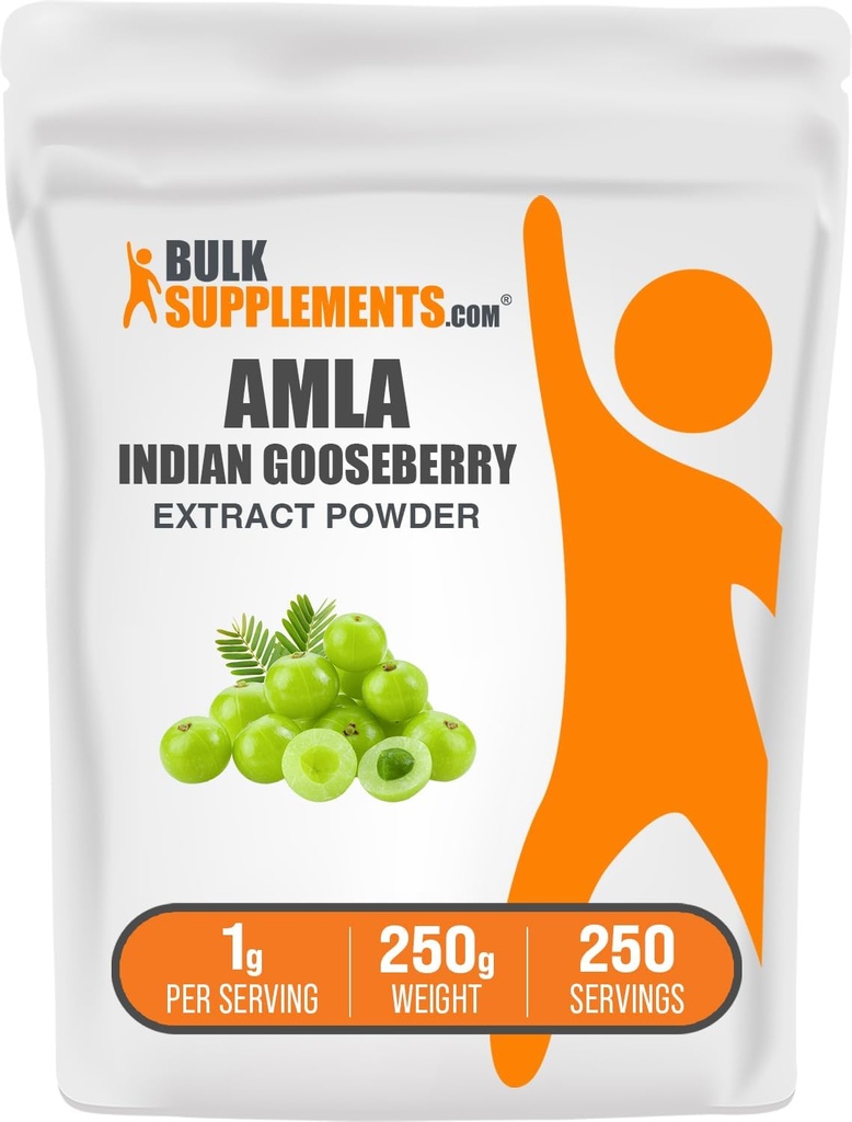 BulkSupplements.com Amla 추출물 분말 - 인도 Gooseberry 추출물, Amla 분말 - 글루텐 무료, 서빙 당 1g, 250g (8.8 oz) (팩 1)