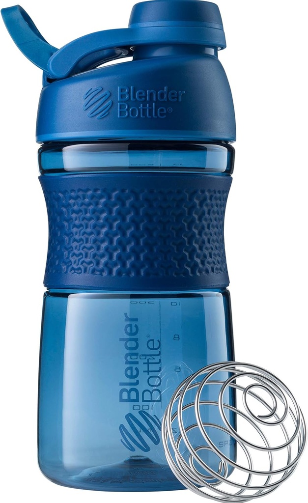 BlenderBottle 20-Ounce 검정과 해군 단백질 셰이커 병 BlenderBall 와이어 위스키
