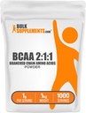 BulkSupplements.com BCAA 2:1:1 분말 - 분기된 사슬 아미노산, BCAAs 아미노산 분말 - 무연 & 글루텐, 봉사 당 1g, 1kg (포장 5) (11 파운드)