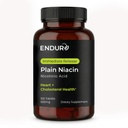 Endur Plain Niacin (Nicotinic Acid), 심장 건강 및 건강한 콜레스테롤 균형 보충, Immediate-Release 공식, 글루텐 무료, 500mg (100 정제)