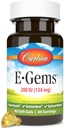 Carlson E-Gems 200 IU (134 mg), 자연적인 근원 비타민 E의 최선 웰니스, 90 연약한 젤