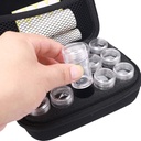 15 Divided Tiny Bottles & Writable Label, 약 & 비타민 홀더를위한 귀여운 지퍼가있는 Pill 주최자