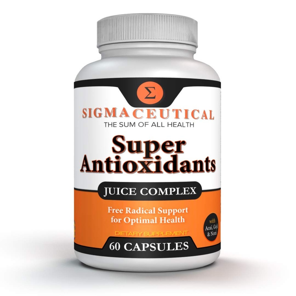 Super Antioxidant 캡슐 – Goji Berry, Acai, Immune 지원을위한 Resveratrol과 6 Superfruit 혼합 – 피부 건강 및 일일 웰빙 – 미국에서 만든 60 개