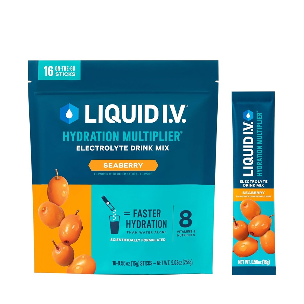 액체 I.V.® Hydration Multiplier -전자 분말 음료 혼합 | 12 팩 (192 서빙)