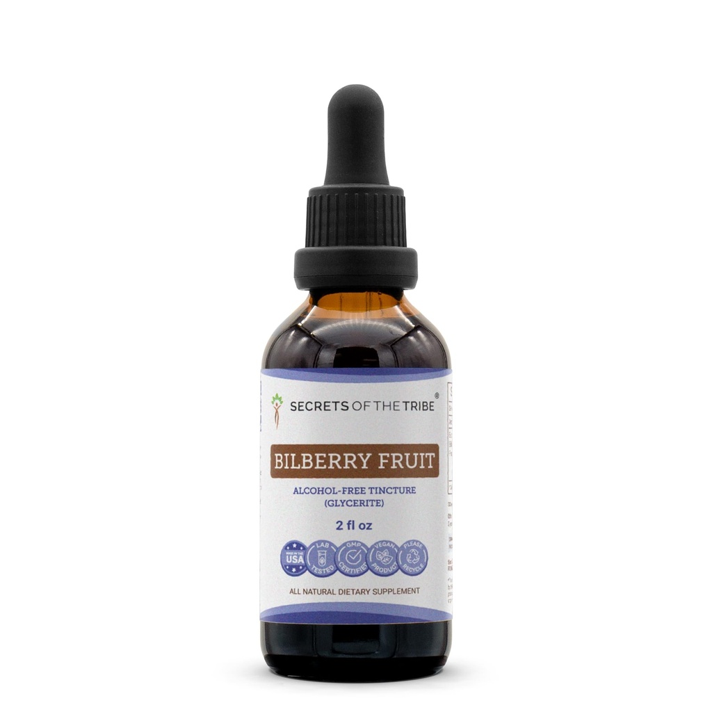 Tribe Bilberry 과일 알코올 무료 액체 추출의 비밀, Bilberry (Vaccinium Myrtillus) 건조 과일 Tincture 보충 (2 FL OZ)