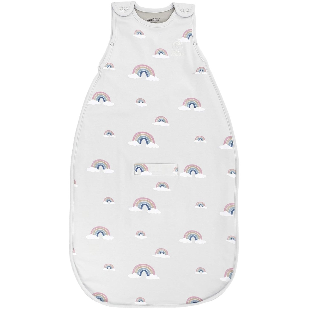Woolino Merino Wool Ultimate Baby Sleep Sack - 4 시즌 아기 착용 할 수있는 담요 - 아기와 유아를위한 2 웨이 지퍼 조절 가능한 수면 가방 - 보편적 인 크기 (2-24 개월) - 레인보우