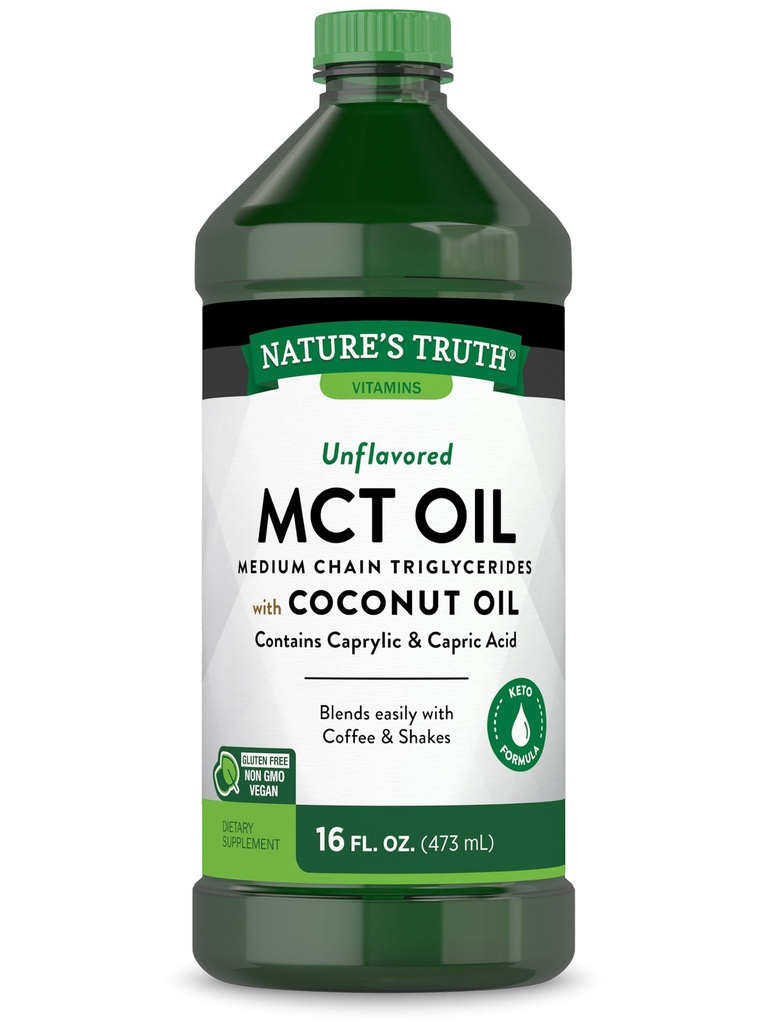 자연의 진실 MCT 오일 | 16 fl. oz | Keto, Unflavored Formula | 코코넛 오일 | Vegan, Non-GMO, 글루텐 무료 보충
