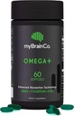 myBrainCo - OMEGA+ - EPA DHA Omega 3 보충 Tocotrienols 비타민 E - 지원 뇌 건강, Cognitive 기능, 계류 균형, 눈 건강 & 면제 - 뇌 건강 보충교재 (60 Softgels)