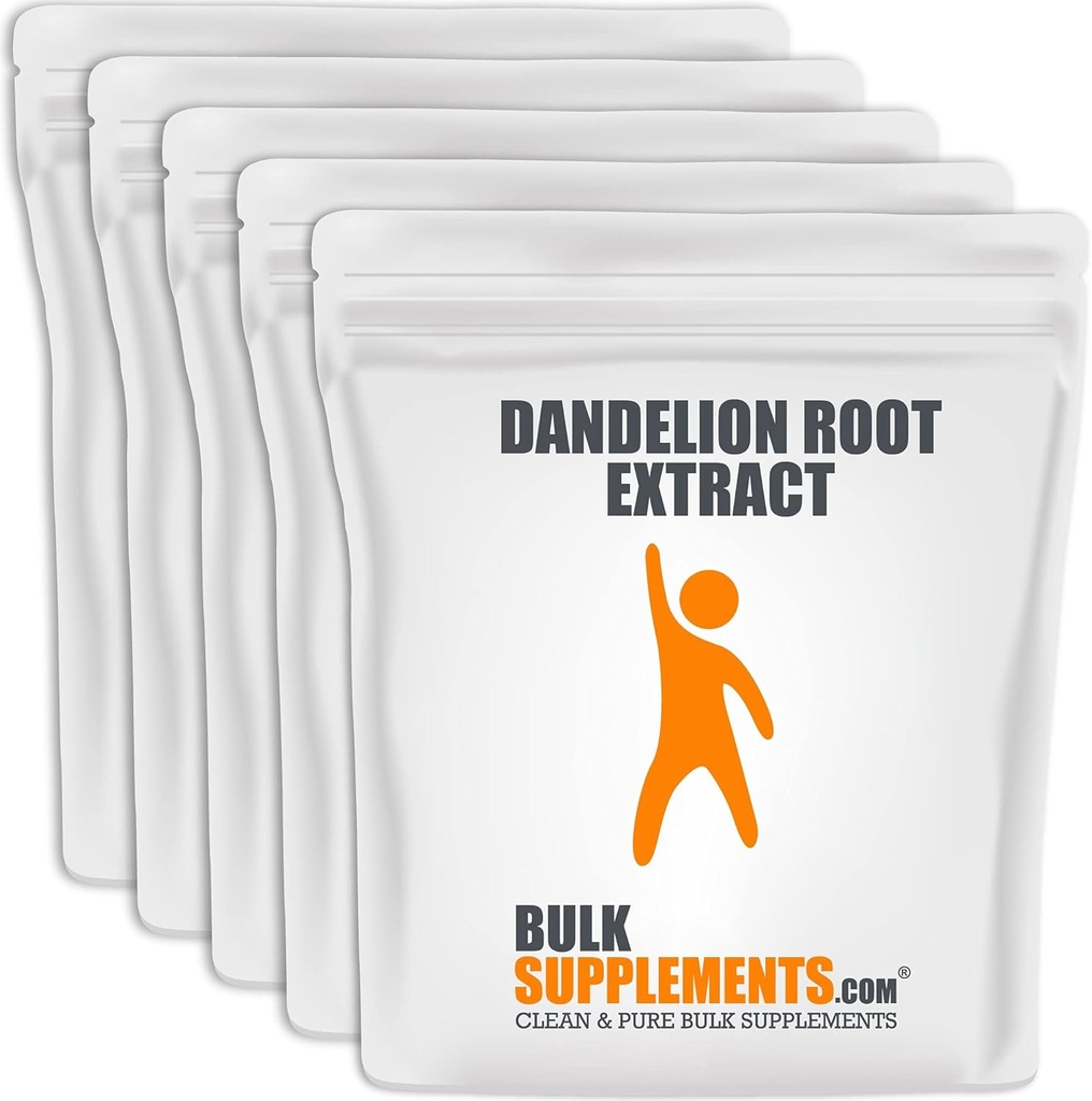 BulkSupplements.com Dandelion 뿌리 추출물 분말 - Liver & Digestive 지원을위한 초본 보충제 - Gluten 무료 - 500mg, 5 팩 (5 킬로그램 - 11 파운드)