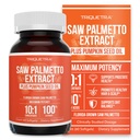 Saw Palmetto Extract – 10X 효능, 제약 학년 강도 - Plus 호박 씨앗 오일 - 전립선 건강 지원, 유린 문제 완화, 머리 성장 지원, DHT 차단제 - 60 Softgels