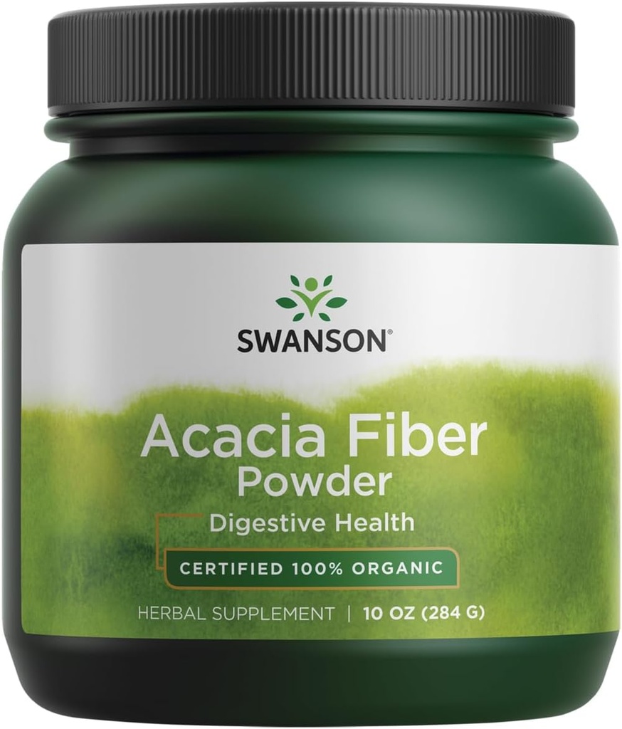 Swanson 100 % 인증 유기농 Acacia 섬유 분말 10 Ounce (284 g) Pwdr