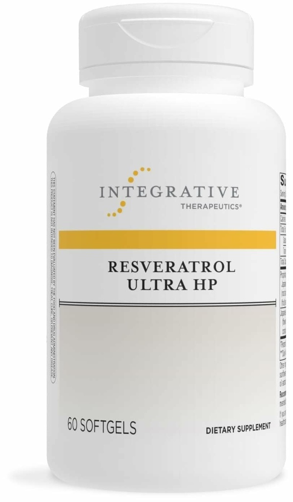 통합 Therapeutics Resveratrol Ultra HP - 매일 산화 방지제 지원을위한 심장 건강 지원 보충 * - 한 번 매일, Non-Soy Softgel - 글루텐 - 무료 & Dairy-Free - 60 Softgels (60 인분)