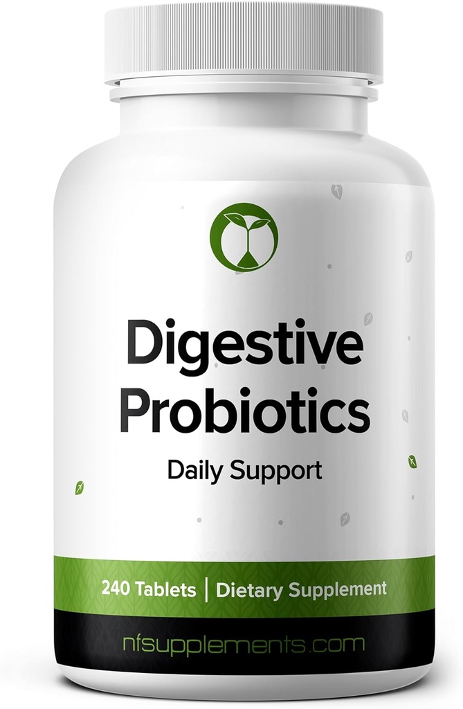 소화 건강 지원을위한 Probiotics Bloating & Regularity Supplement 240 정제 3 억 CFU (240, 소화 Probiotics)