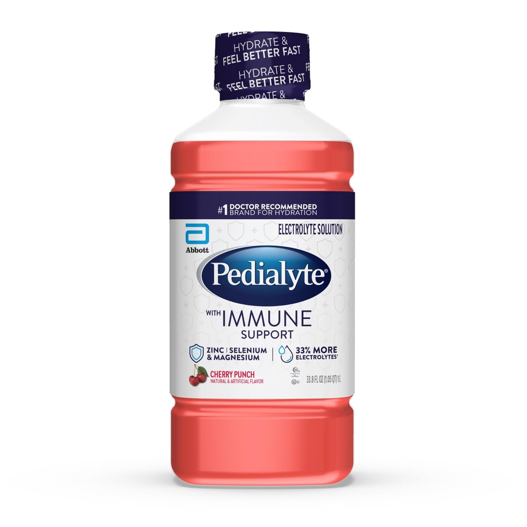 Immune 지원 Electrolyte 해결책으로 Pedialyte, 아연, 셀렌 및 마그네슘, 체리 펀치, 1개 리터를 가진 Hydration 음료