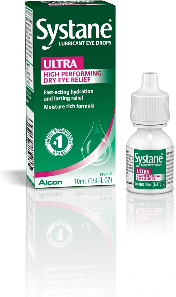 Systane Ultra Lubricant Eye Drops, 건조한 눈, 단 하나 팩, 10 ml를 위한 인공적인 Tears