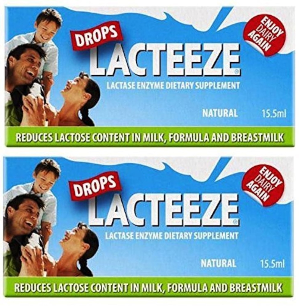 2 팩 Lactase 효소 Lacteeze 하락 15.5 ml 액체