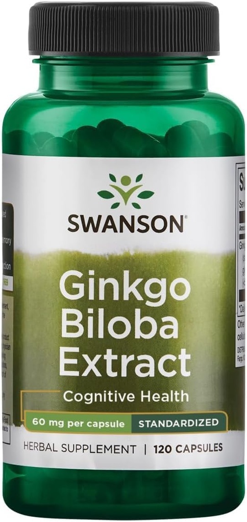Swanson Ginkgo Biloba 추출물 24% 60 밀리그램 120 캡슐