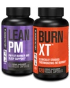 Jacked Factory Lean PM Night Time Fat Burner, 수면 보조 보충, & 식욕 억제 (60 캡슐) & 화상 XT 임상 스 터 드 지방 버너 및 체중 감량 보충 (120 캡슐)