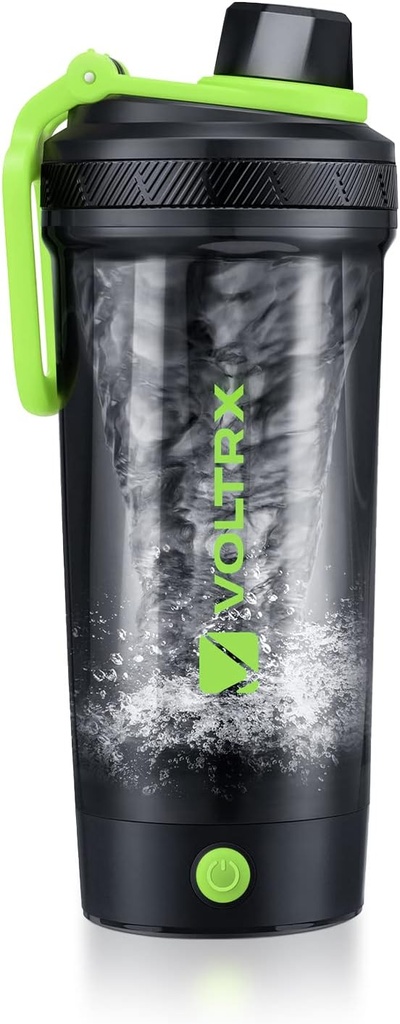 VOLTRX 셰이커 병, 갤런 USB C 충전식 전기 단백질 믹서, 단백질과 식사 교체 쉐이크, BPA 무료, 트리탄, 24oz로 만든