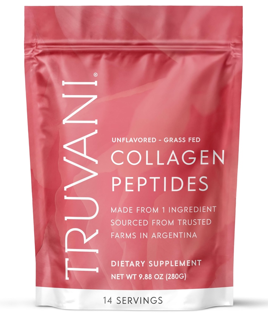 Truvani Hydrolyzed Collagen Peptides | 불확실한 | 14 인분 | 20g Grass-Fed Collagen Protein Powder | 모발, 손톱, 피부, 관절 건강 증진 | Keto | Dairy and Gluten Free | 여성 및 남성