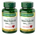 Nature's Bounty Mini Fish Oil Softgels 1290 mg, Omega-3, 지원 심장 건강, Odor-Less, 90 미니 코팅 Softgels - 팩 2