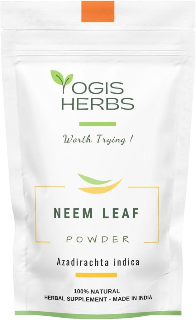 YOGIS HERBS Neem 잎 분말 – 해독을 위한 순수한 Azadirachta Indica, 면역 지원 및 명확한 피부 – 100% 자연적인 초본 보충교재