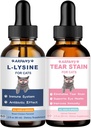 Cats & Tear Stain 제거제에 대한 Lysine - 정상적인 시각 기능, 눈물 얼룩 제거, 콜드 릴리프 지원 - 토끼 코와 물이 눈을위한 고양이 호흡기 및 눈 감염 치료