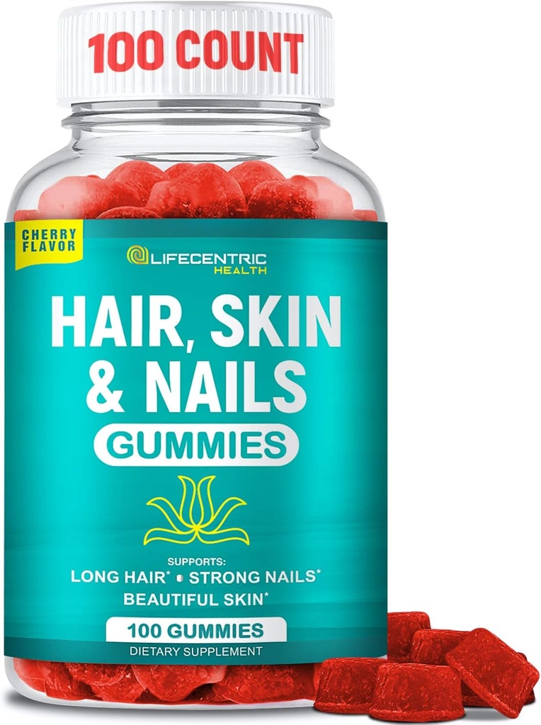 머리 피부와 손톱 Gummies with high Potency Biotin 5000mcg | 여성 남성과 어린이를위한 맛있는 헤어 비타민 | Gluten Free Hair Nail and Skin Vitamin Plus Biotin Gummies for Hair Growth